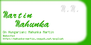 martin mahunka business card